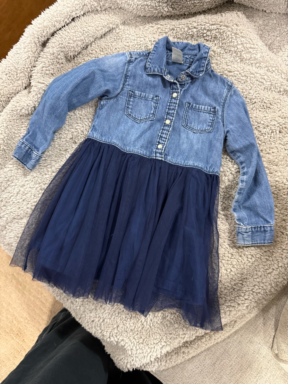 OshKosh B’gosh 18-24M Denim Tulle Tutu Dress Navy Chambray